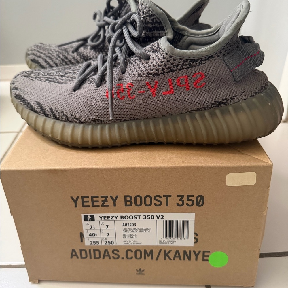 Adidas Yeezy Boost 350 V2 in Gray and Red